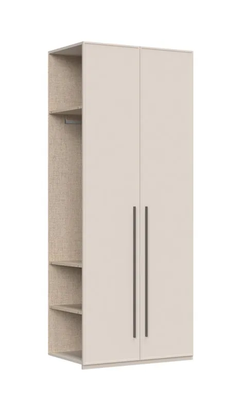 Anbaumodul für Kleiderschrank / Drehtürenschrank Neiafu, Farbe: Kaschmir, Maße: 224 x 90 x 56