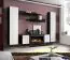 Elegante Wohnzimmer Wohnwand Hompland 111, Farbe: Schwarz / Weiß - Abmessungen: 170 x 260 x 40 cm (H x B x T), mit Push-to-open