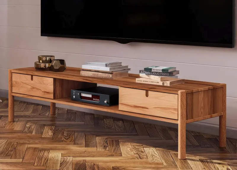 TV-Unterschrank Wellsford 08 Kernbuche massiv geölt - Abmessungen: 39 x 160 x 46 cm (H x B x T)