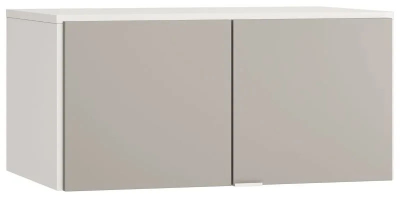 Aufsatz für zweitürigen Kleiderschrank Bellaco 38, Farbe: Weiß / Grau- Abmessungen: 45 x 93 x 57 cm (H x B x T)