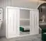 Schiebetürenschrank / Kleiderschrank mit Spiegel Tomlis 06A, Farbe: Weiß matt - Abmessungen: 200 x 250 x 62 cm (H x B x T)