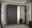 Großer Schiebetürenschrank Jotunheimen 22, Farbe: Schwarz - Abmessungen: 208 x 200,5 x 62 cm (H x B x T), mit zwei Kleiderstangen