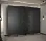 Großer Schiebetürenschrank mit drei Türen Jotunheimen 96, Farbe: Schwarz - Abmessungen: 208 x 250,5 x 62 cm (H x B x T)