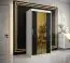 Kleiderschrank mit eleganten Design Hochfeiler 25, Farbe: Weiß / Schwarzer Marmor - Abmessungen: 200 x 100 x 62 cm (H x B x T), mit fünf Fächern und zwei Spiegel
