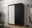 Außergewöhnlicher Kleiderschrank Mulhacen 18, Farbe: Schwarz matt / Weiß matt - Abmessungen: 200 x 150 x 62 cm (H x B x T), mit fünf Fächern und zwei Kleiderstangen