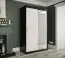 Moderner Kleiderschrank Ätna 78, Farbe: Schwarz matt / Weißer Marmor - Abmessungen: 200 x 120 x 62 cm (H x B x T), mit einer Spiegeltür