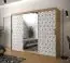 Edler Kleiderschrank mit drei Türen Dom 104, Farbe: Eiche Artisan / Weiß matt / Schwarz matt - Abmessungen: 200 x 250 x 62 cm (H x B x T), mit 10 Fächern und zwei Kleiderstangen