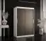 Eleganter Kleiderschrank mit fünf Fächern Liskamm 06, Farbe: Weiß matt / Schwarz matt - Abmessungen: 200 x 120 x 62 cm (H x B x T), mit genügend Stauraum