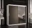 Neutraler Kleiderschrank mit genügend Stauraum Liskamm 38, Farbe: Weiß matt / Schwarz matt - Abmessungen: 200 x 180 x 62 cm (H x B x T), mit einer Spiegeltür