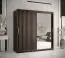 Schlichter Kleiderschrank mit 10 Fächern Balmenhorn 88, Farbe: Schwarz matt - Abmessungen: 200 x 180 x 62 cm (H x B x T), mit einer Spiegeltür
