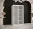Kleiderschrank mit eleganten Design Hochfeiler 25, Farbe: Weiß / Schwarzer Marmor - Abmessungen: 200 x 100 x 62 cm (H x B x T), mit fünf Fächern und zwei Spiegel