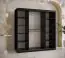 Stylischer Kleiderschrank in Marmor Optik Hochfeiler 40, Farbe: Schwarz / Schwarzer Marmor - Abmessungen: 200 x 180 x 62 cm (H x B x T), mit zwei Spiegel
