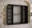 Kleiderschrank mit genügend Stauraum Hochfeiler 92, Farbe: Schwarz / Schwarzer Marmor - Abmessungen: 200 x 200 x 62 cm (H x B x T), mit zwei Spiegel