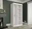 Kleiderschrank mit stylischen Design Ätna 27, Farbe: Weiß matt / Schwarzer Marmor - Abmessungen: 200 x 100 x 62 cm (H x B x T), mit genügend Stauraum