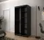 Eleganter Kleiderschrank Dom 78, Farbe: Schwarz matt / Weiß matt - Abmessungen: 200 x 100 x 62 cm (H x B x T), mit einen Spiegel
