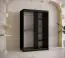 Eleganter Kleiderschrank Strahlhorn 14, Farbe: Schwarz matt - Abmessungen: 200 x 120 x 62 cm (H x B x T), mit einer Spiegeltür