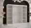 Eleganter Kleiderschrank mit einer Spiegeltür Balmenhorn 42, Farbe: Weiß matt / Schwarz matt - Abmessungen: 200 x 200 x 62 cm (H x B x T), mit 10 Fächern und zwei Kleiderstangen