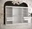 Eleganter Kleiderschrank mit Marmor Optik Hochfeiler 47, Farbe: Weiß / Weißer Marmor - Abmessungen: 200 x 250 x 62 cm (H x B x T), mit drei Türen und zwei Kleiderstangen