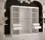 Außergewöhnlicher Kleiderschrank mit Marmor Optik Hochfeiler 61, Farbe: Weiß / Schwarzer Marmor - Abmessungen: 200 x 180 x 62 cm (H x B x T), mit 10 Fächern und zwei Kleiderstangen