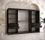 Drei Türiger Kleiderschrank mit genügend Stauraum Hochfeiler 94, Farbe: Schwarz / Weißer Marmor - Abmessungen: 200 x 250 x 62 cm (H x B x T), mit drei Spiegel und 10 Fächern