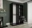 Moderner Kleiderschrank Ätna 78, Farbe: Schwarz matt / Weißer Marmor - Abmessungen: 200 x 120 x 62 cm (H x B x T), mit einer Spiegeltür