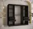 Edler Kleiderschrank mit 10 Fächern Strahlhorn 16, Farbe: Schwarz matt - Abmessungen: 200 x 180 x 62 cm (H x B x T), mit einer Spiegeltür