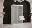 Moderner Kleiderschrank mit fünf Fächern Balmenhorn 74, Farbe: Weiß matt / Schwarz matt - Abmessungen: 200 x 100 x 62 cm (H x B x T), mit einer Spiegeltür