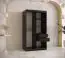 Eleganter Kleiderschrank mit einer Spiegeltür Liskamm 28, Farbe: Schwarz matt - Abmessungen: 200 x 100 x 62 cm (H x B x T), mit fünf Fächern und zwei Kleiderstangen