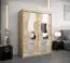 Schiebetürenschrank / Kleiderschrank Hacho 03 mit Spiegel, Farbe: Eiche Sonoma - Abmessungen: 200 x 150 x 62 cm ( H x B x T)