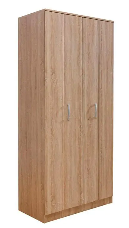 100 cm breiter Kleiderschrank mit 2 Türen | Farbe: Braun Abbildung