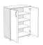 Kommode Camprodon 11, Farbe: Eiche Weiß - 95 x 75 x 37 cm (H x B x T)