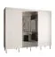 Moderner Kleiderschrank mit einer Spiegeltür Jotunheimen 155, Farbe: Weiß - Abmessungen: 208 x 250,5 x 62 cm (H x B x T)