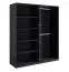 Drehtürenschrank / Kleiderschrank Amfipoli 08, vier Türen, Farbe: Schwarz mit Holzstruktur, zwei Kleiderstangen, Maße: 209 x 179,5 x 58,5 cm, Soft-Close-Funktion