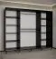 Kleiderschrank mit genügend Stauraum Jotunheimen 240, Farbe: Schwarz - Abmessungen: 208 x 250,5 x 62 cm (H x B x T)