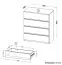 Jugendzimmer - Kommode Alard 05, Farbe: Eiche / Weiß - Abmessungen: 94 x 80 x 40 cm (H x B x T)