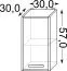 Hängeschrank Cerri 02, Farbe: Weiß - 57 x 30 x 30 cm (H x B x T)
