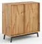 Kommode / Weinregal Salleron 18, Wildeiche massiv geölt, Farbe: Natur - Abmessungen: 101 x 101 x 45 cm (H x B x T)