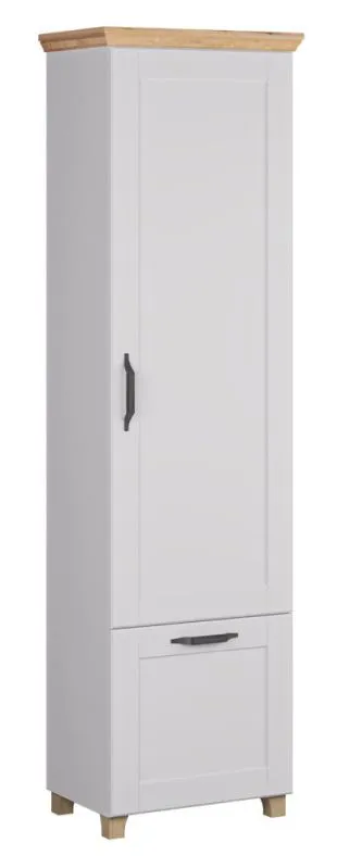 Schrank Cuenca 07, Farbe: Eiche / Weiß - Abmessungen: 209 x 60 x 39 cm (H x B x T)