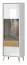 Vitrine Tuanai 02, Farbe: Eiche / Weiß Hochglanz - 195 x 64 x 40 cm (H x B x T)