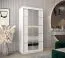 Schiebetürenschrank / Kleiderschrank Jan 01D mit Spiegel, Farbe: Weiß matt - Abmessungen: 200 x 100 x 62 cm (H x B x T)