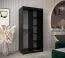 Schiebetürenschrank / Kleiderschrank Bisaurin 1A, Farbe: Schwarz / Eiche Sonoma - Abmessungen: 200 x 100 x 62 cm ( H x B x T)