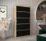Schiebetürenschrank / Kleiderschrank Jan 01A, Farbe: Eiche Sonoma / Schwarz - Abmessungen: 200 x 100 x 62 cm ( H x B x T)