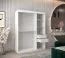 Schiebetürenschrank / Kleiderschrank Robinyera 03 mit Spiegel, Farbe: Weiß Matt - Abmessungen: 200 x 150 x 62 cm ( H x B x T)