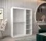 Schiebetürenschrank / Kleiderschrank Alphubel 03 mit Spiegel, Farbe: Weiß Matt - Abmessungen: 200 x 150 x 62 cm ( H x B x T)