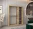 Schiebetürenschrank / Kleiderschrank Naranco 03 mit Spiegel, Farbe: Eiche Sonoma - Abmessungen: 200 x 150 x 62 cm ( H x B x T)