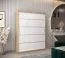 Schiebetürenschrank / Kleiderschrank Jan 03A, Farbe: Eiche Sonoma / Weiß matt - Abmessungen: 200 x 150 x 62 cm ( H x B x T)