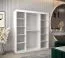 Schiebetürenschrank / Kleiderschrank Serbota 04 mit Spiegel, Farbe: Weiß matt - Abmessungen: 200 x 180 x 62 cm ( H x B x T )