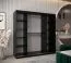 Schiebetürenschrank / Kleiderschrank Bisaurin 5C mit Spiegel, Farbe: Schwarz / Eiche Sonoma - Abmessungen: 200 x 200 x 62 cm ( H x B x T)