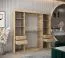 Schiebetürenschrank / Kleiderschrank Alphubel 05 mit Spiegel, Farbe: Eiche Sonoma / Weiß matt - Abmessungen: 200 x 200 x 62 cm ( H x B x T)