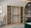 Schiebetürenschrank / Kleiderschrank Alphubel 05 mit Spiegel, Farbe: Eiche Sonoma / Weiß matt - Abmessungen: 200 x 200 x 62 cm ( H x B x T)